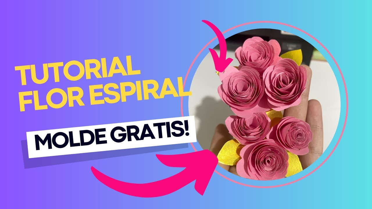 PAP/ DIY Flor espiral para topos de bolo e personalizados em geral