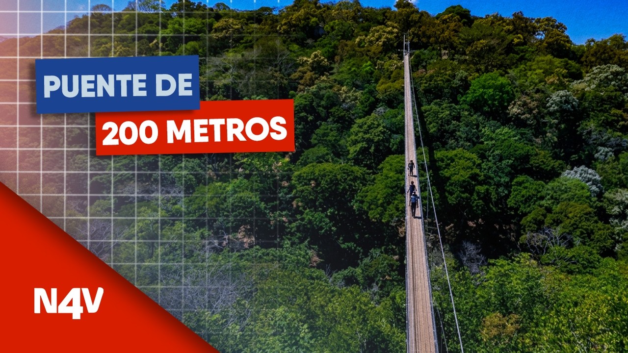 Puente de hamaca de 200 metros en Usulután | Noticias 4 Visión | El Salvador
