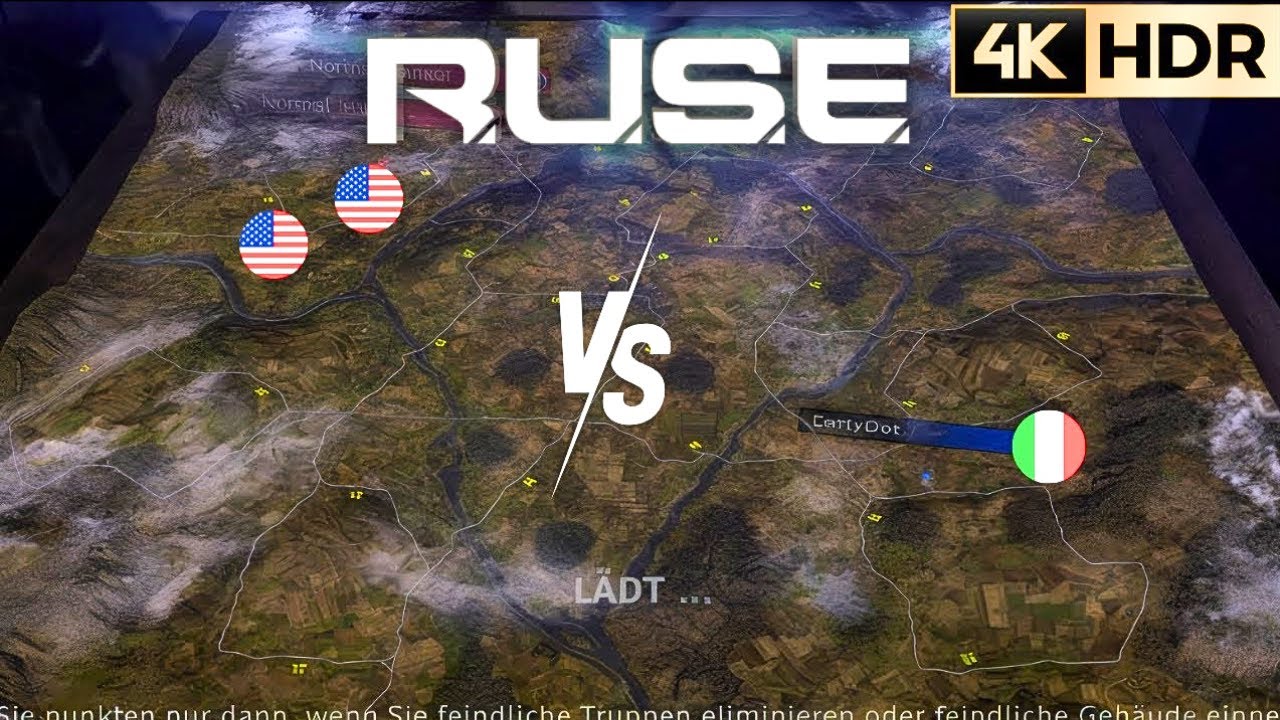 R.U.S.E. &ndash; Italy vs 2 USA | Strategic RTS Match | No Commentary | 4K60FPS