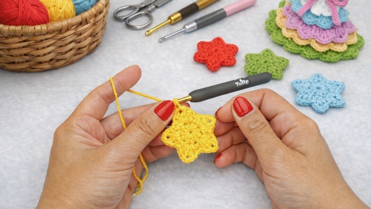 Easy Crochet Star Motif Tutorial ⭐ Beautiful Crochet Star Pattern for Beginners