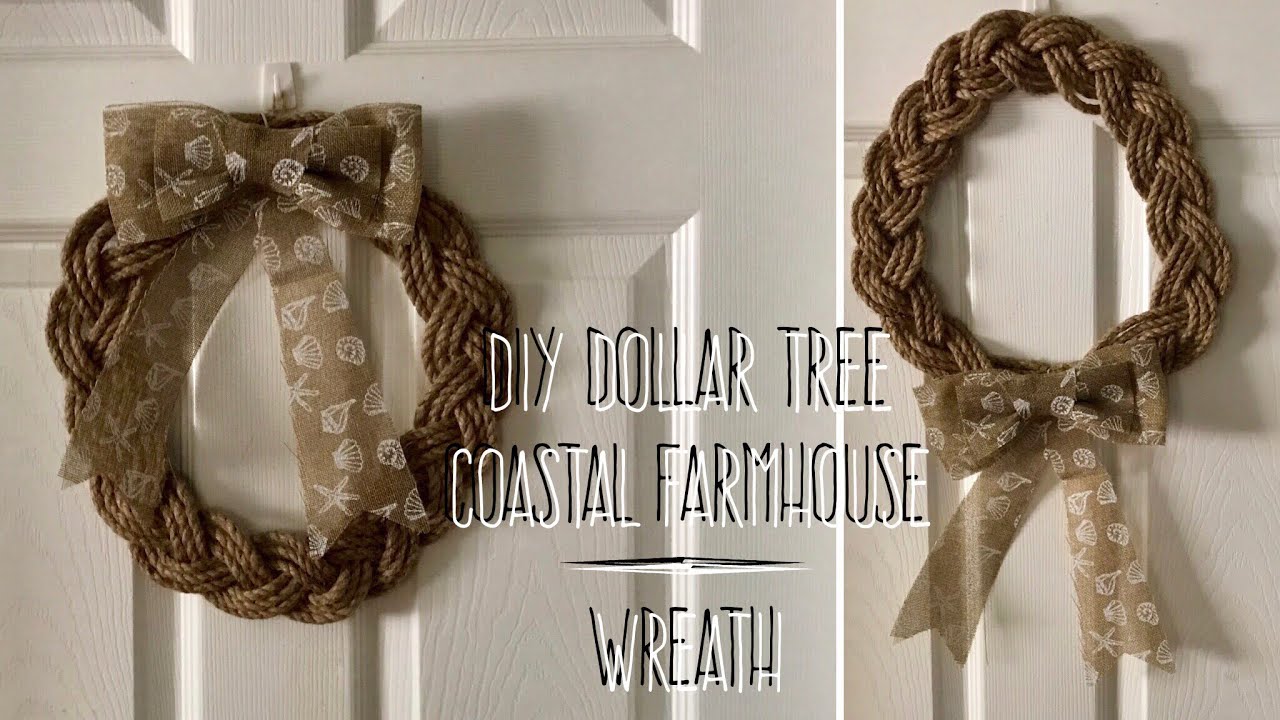 DIY Dollar Tree Coastal Farmhouse Wreath-TBT