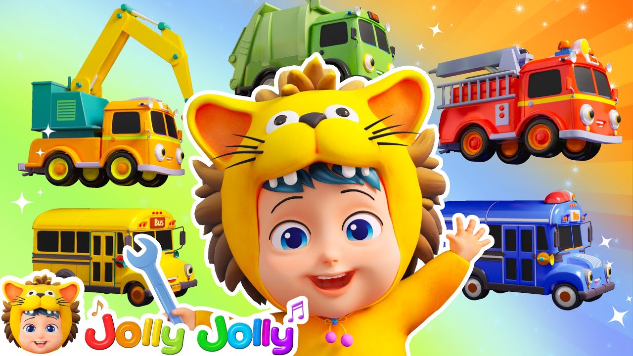LIVE🔴Wheels On The Bus | Vehicle Songs | Jolly Jolly - Learn and Play - Nursery Rhymes
