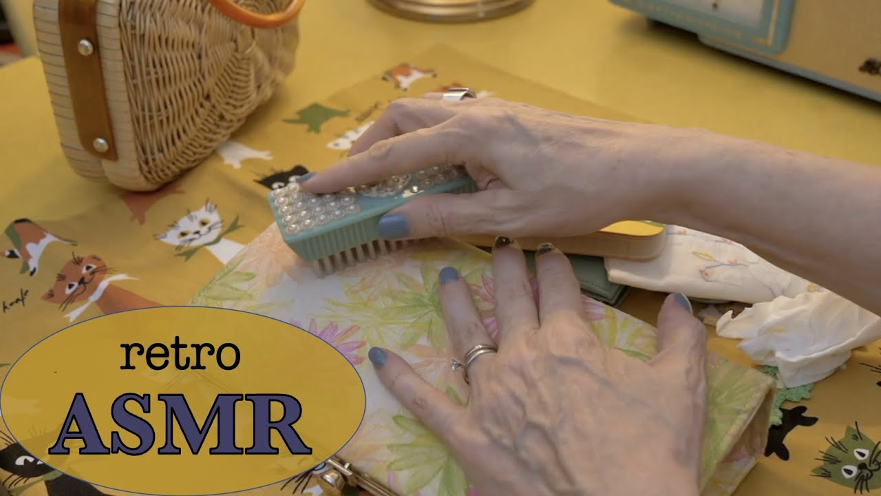 Retro Brushing ASMR ✨ Compilation ✨ Brushing Vintage Shoes/Handbags/Fabric ✨ (No Talking)