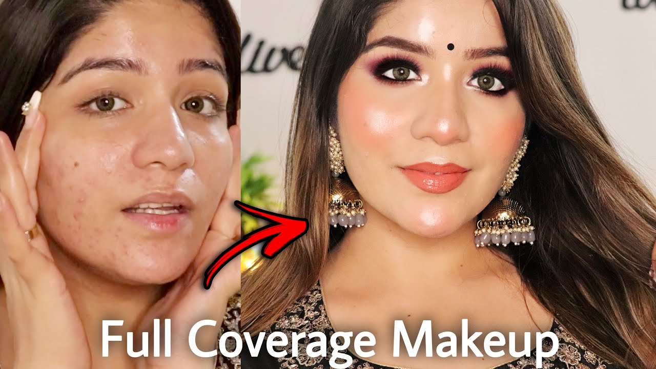 INDIAN BROWN SMOKEY EYES WITH GLOSSY SKIN TUTORIAL | SMOKEY GLAM