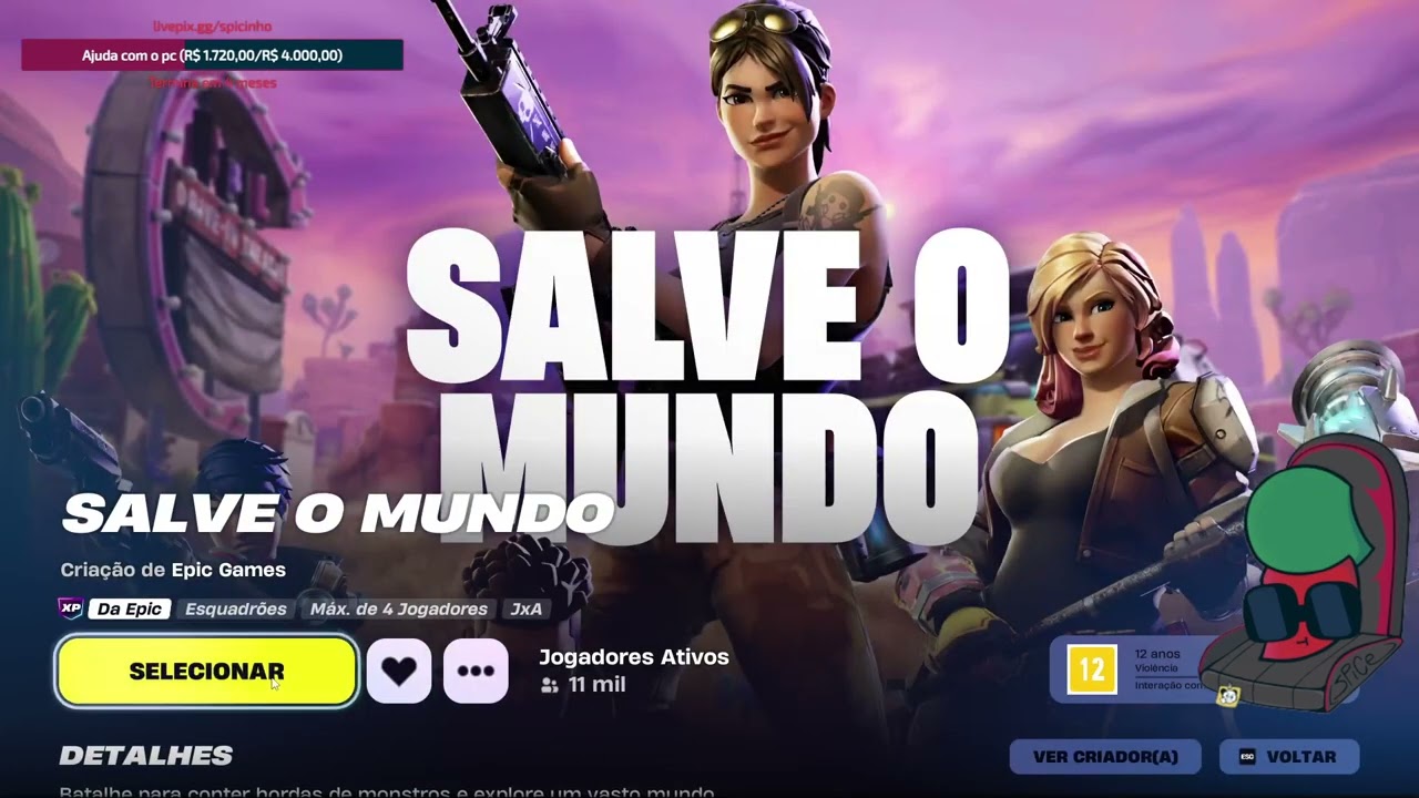 SPICINHO jogando Fortnite (28/08/2025)