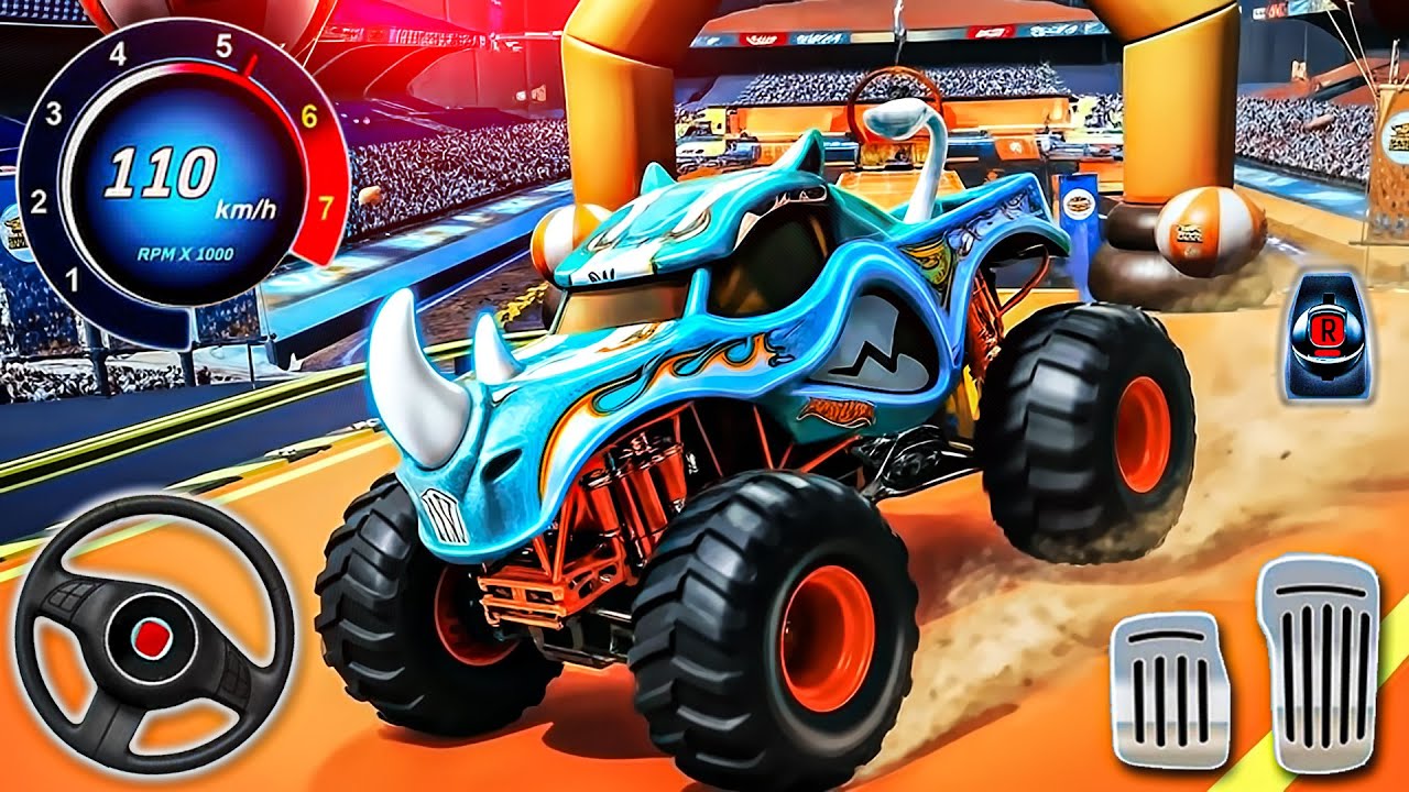 Hot Wheels Monster Trucks Stunt - Car Extreme Mega Ramp Impossible Racing - PC GamePlay