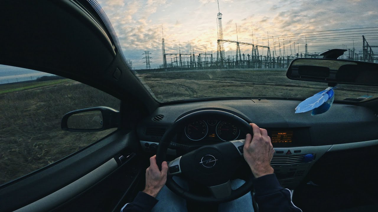 Exploring transformer substations | Opel Astra H panoramic POV offroad drive | binaural audio