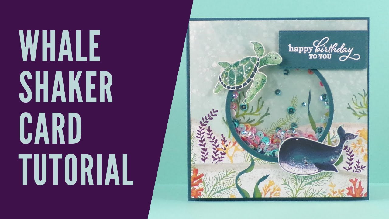 Shaker Card Craft Tutorial using the Whale of a Time patterned paper from Stampin Up