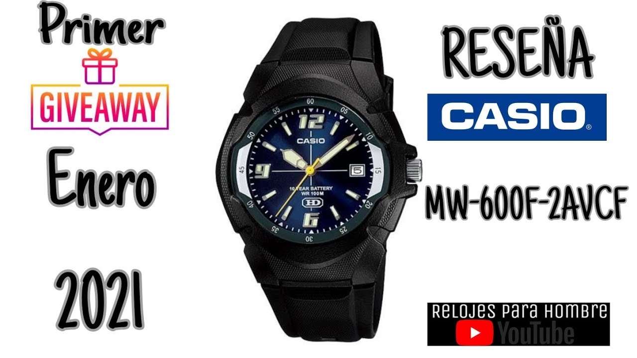 PRIMER GIVEAWAY MENSUAL! Reseña Casio MW-600F-2A. En español.