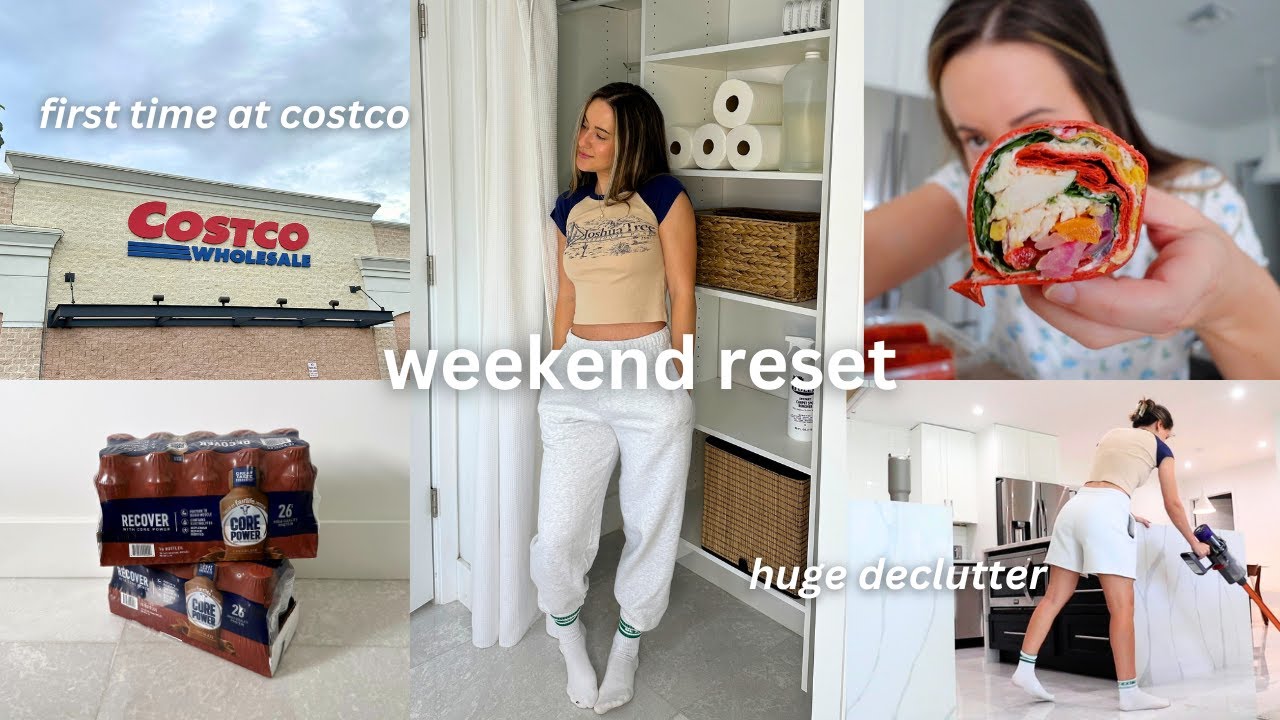 WEEKEND RESET ROUTINE | First ever Costco haul, huge declutter & organization, pumpkin patch & more!