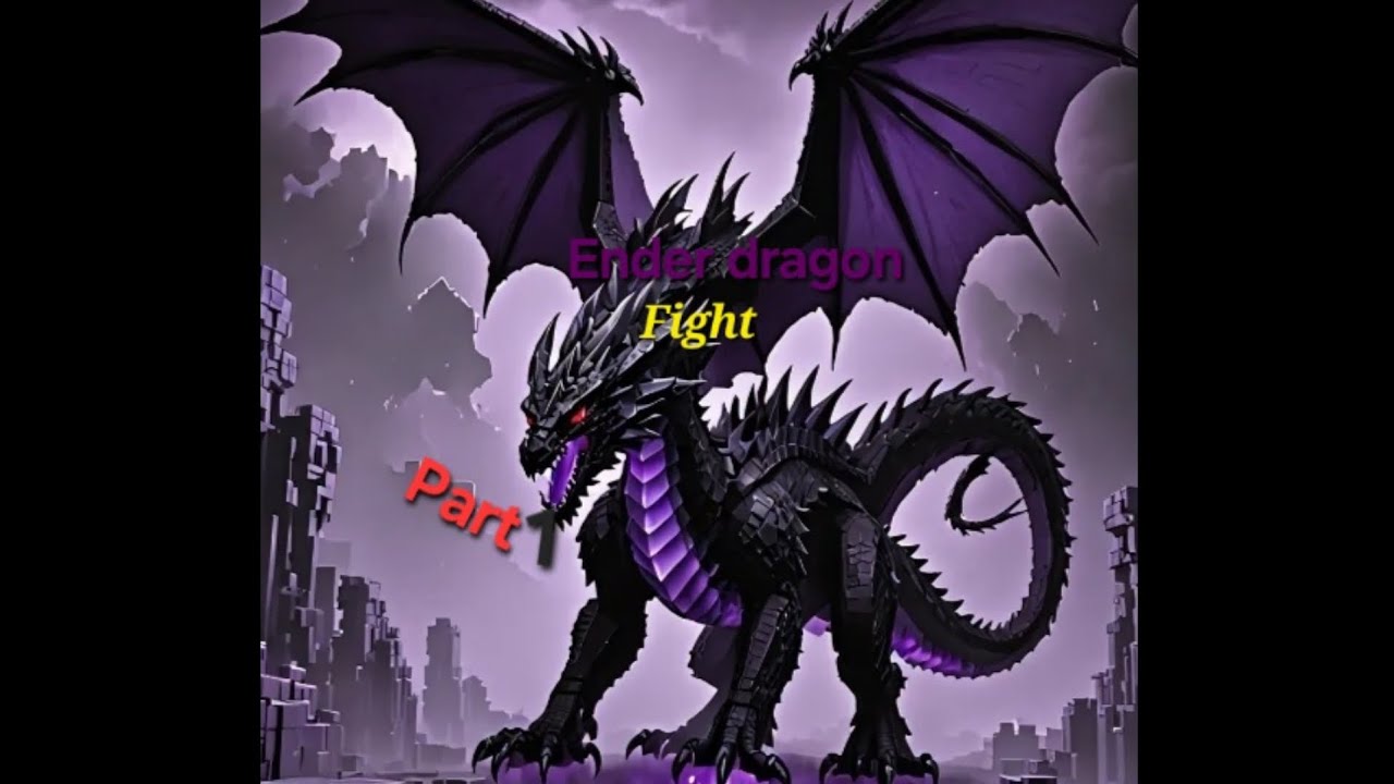 Ender dragon fight part 1 Episode 13 Black-red dragon Minecraft survival series 