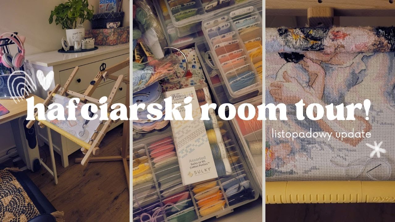 Haft krzyżykowy - postępy w haftach i room tour 🪡 | #64