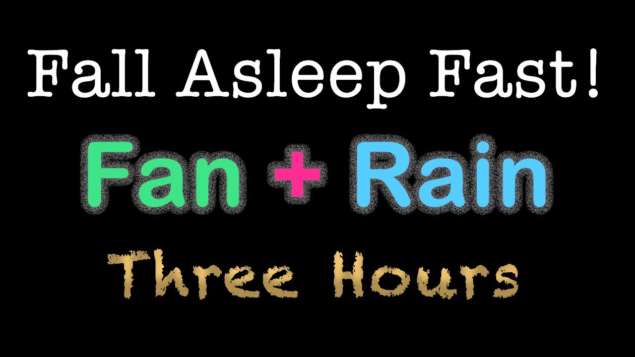 FAN and RAIN Noise for Sleeping | Black Screen, No Ad Interruption