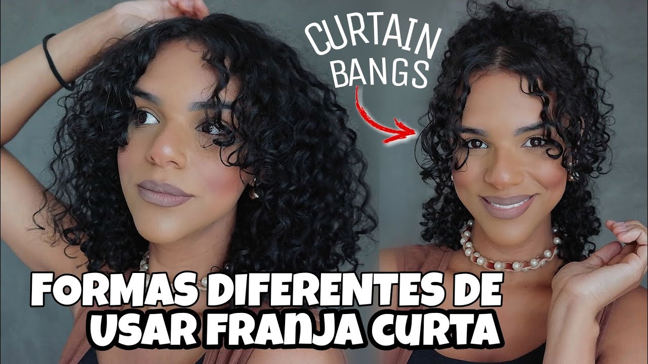 COMO FINALIZO A MINHA FRANJA CURTAIN BANGS CACHEADA E Maneiras de usar FRANJA CURTA cacheada
