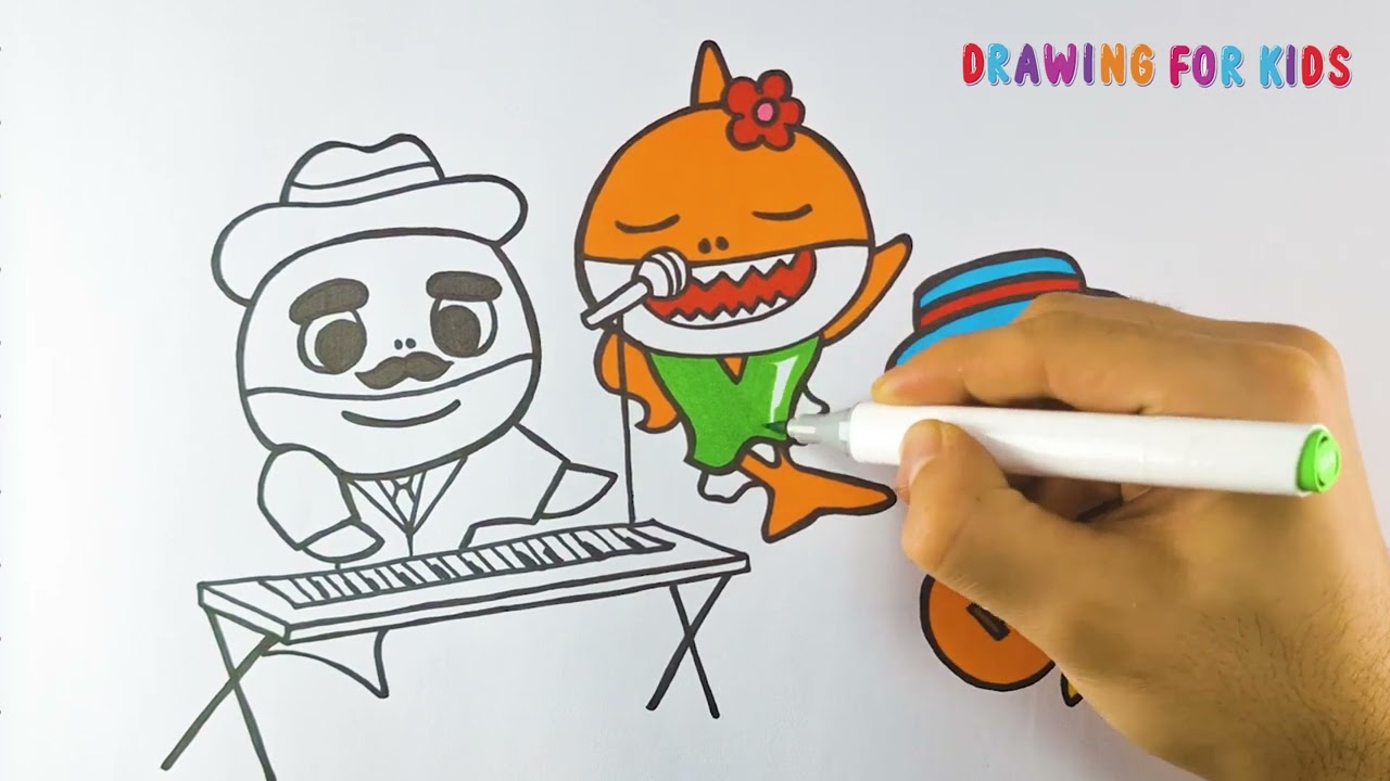 How to draw Jazzy Shark for toddlers! | Drawing for kids