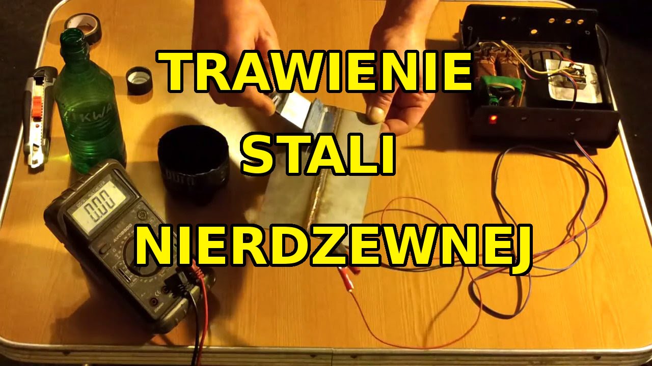 Elektrolityczne ( elektrochemiczne ) trawienie stali nierdzewnej - prostownik samochodowy.