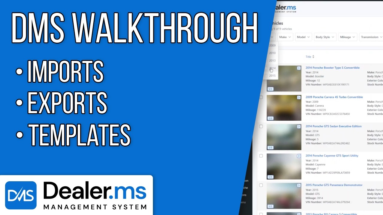 Walkthrough of the Dealer Management System