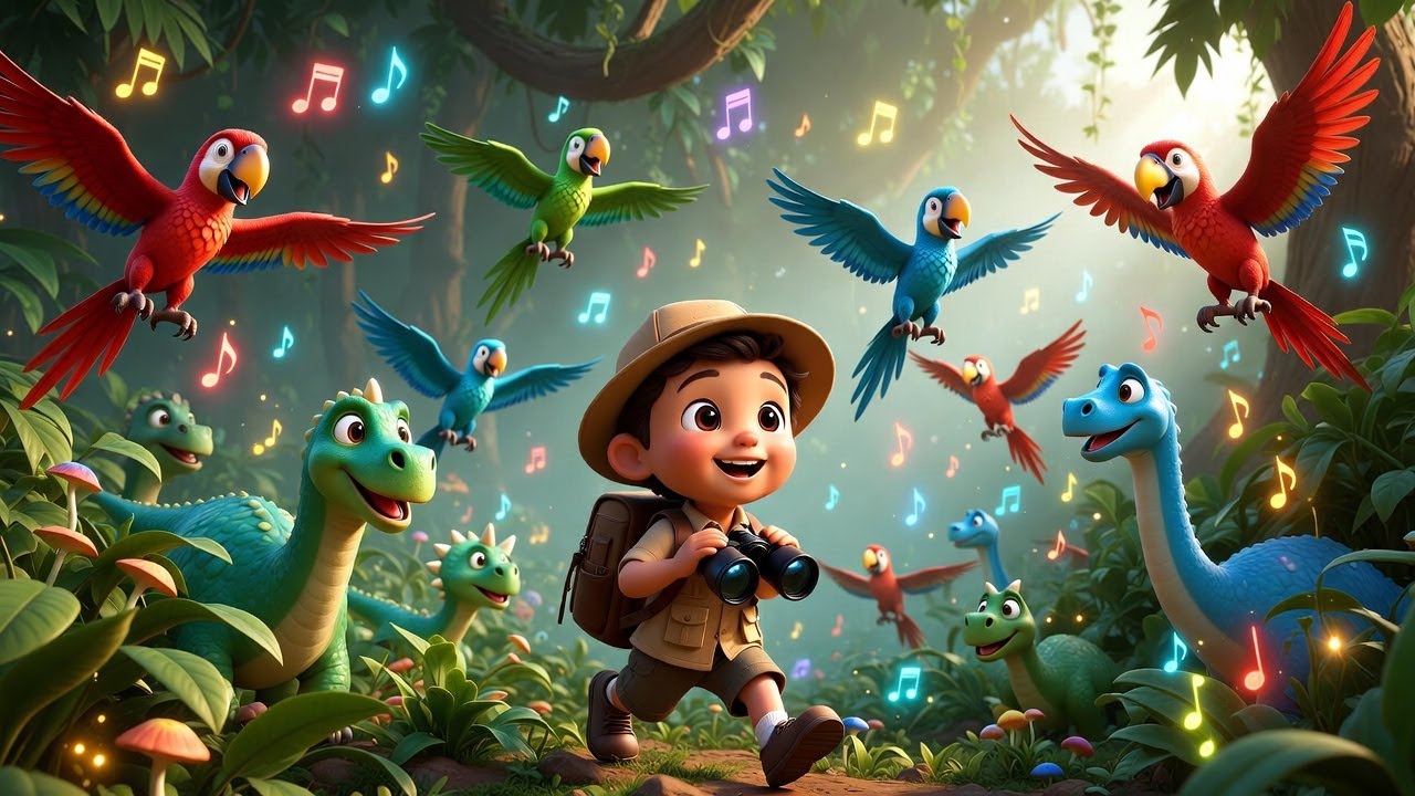 Dinossauros Cantam e Brincam no Parque 🎠🦕🎵🌈 | Música Infantil