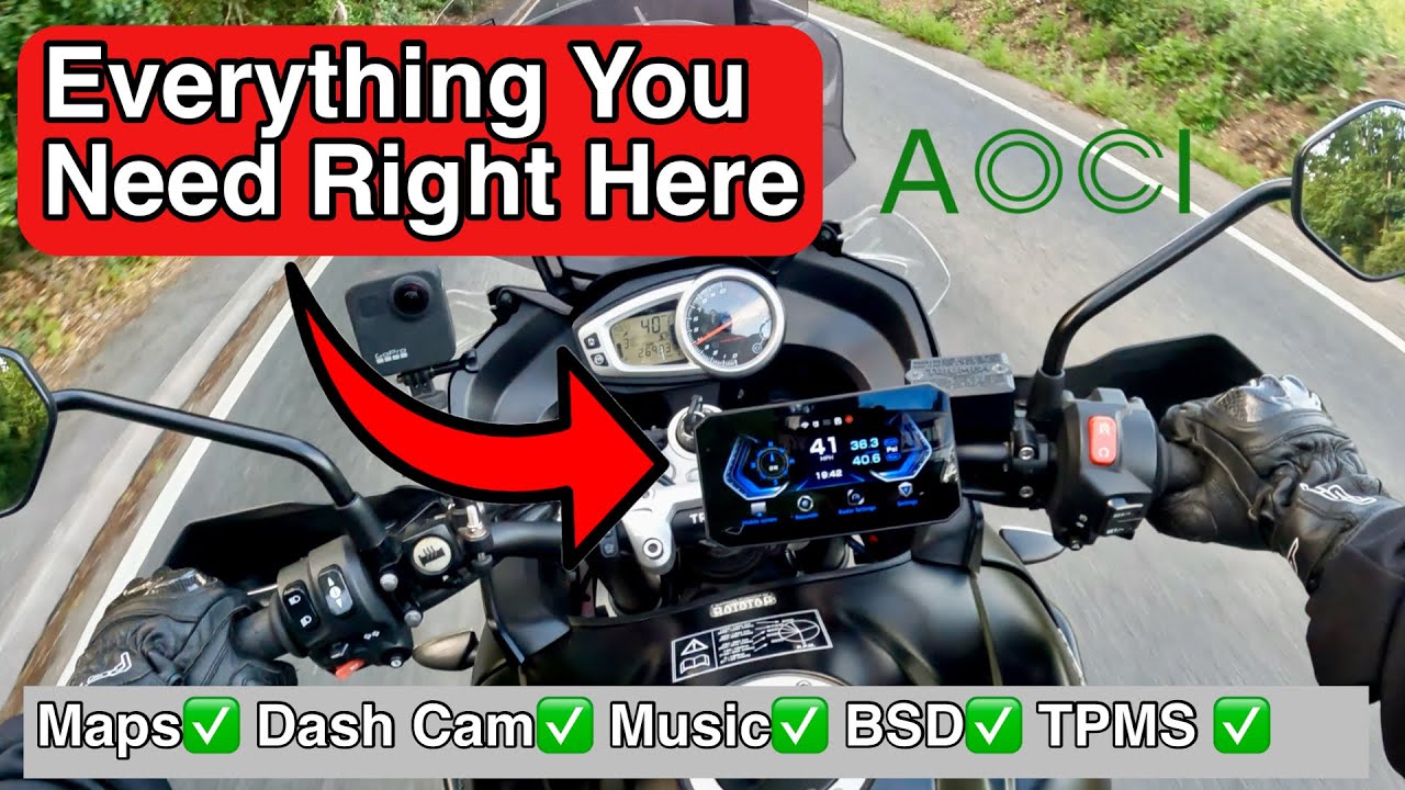 Motorcycle Smart Hub, Aoocci's BSD Safety + Full Wireless Apple CarPlay & Android Auto