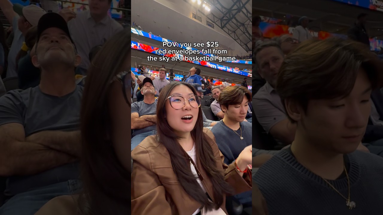 POV: money falls from the sky at a basketball game #MFFL #Vlog #Relatable #Dallas #basketball #nba