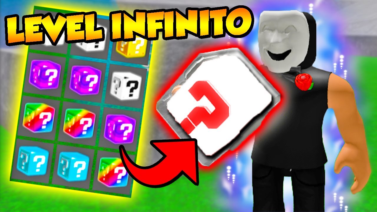 ABRI A CAIXA SECRETA DO INFINITO NO LUCK BLOCKS BATTLEGROUNDS PEGUEI TODOS OS INTENS  (ROBLOX)