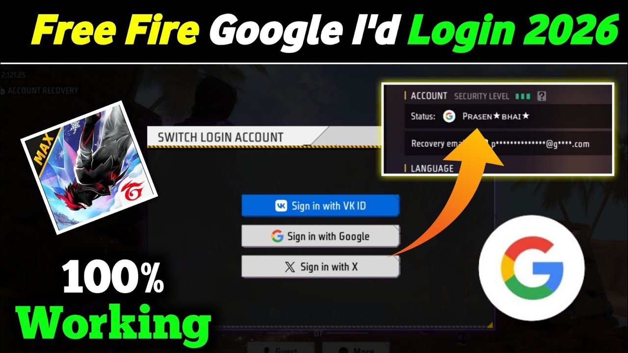 Free fire google account login problem | ff google account login problem | google id Open problem