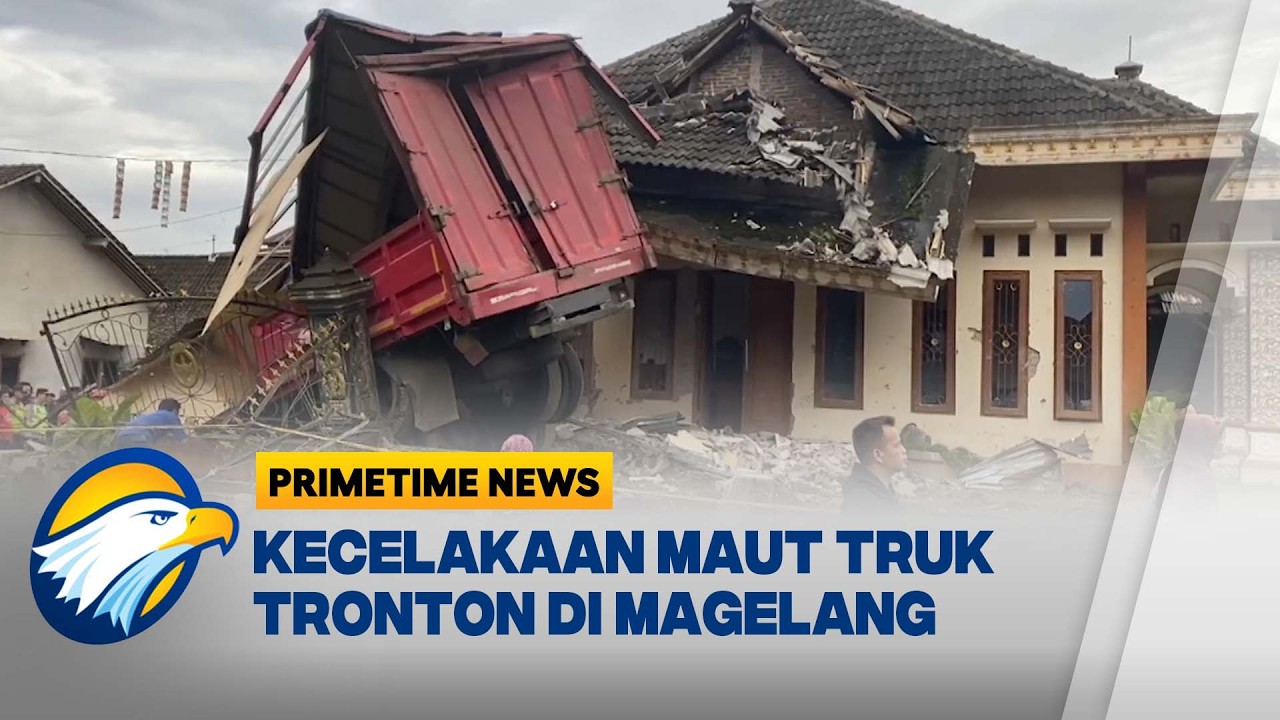 Truk Tronton Tabrak Rumah Warga, Sopir Truk Tewas - [Top News]