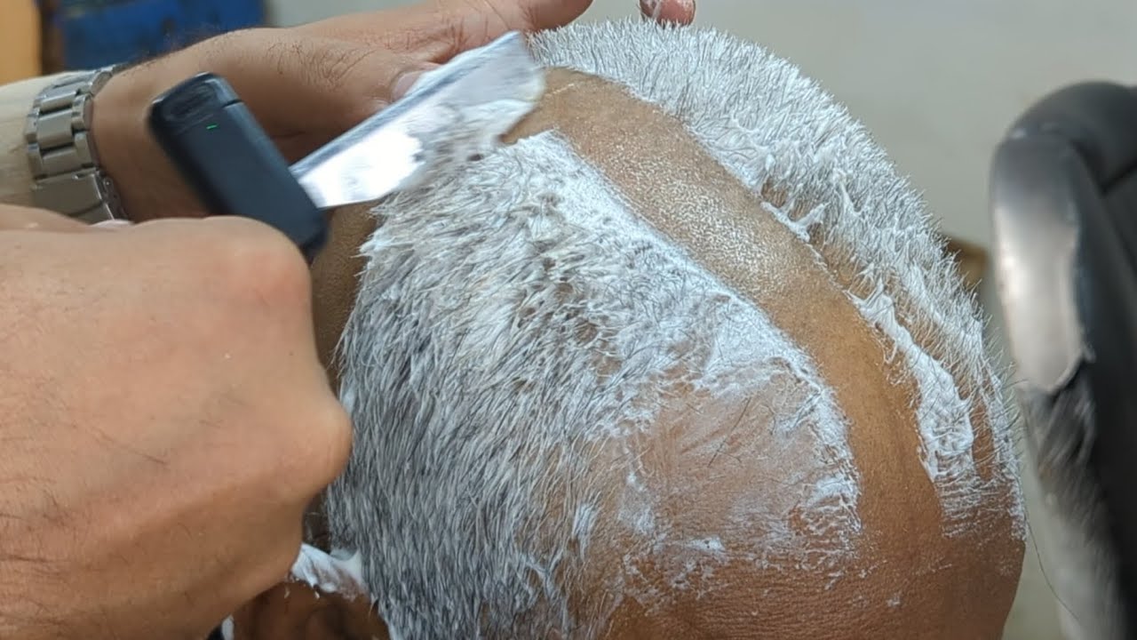 Attractive good sleep ASMR relaxing sound Head shave tutorial Zaibi Barber shop 2026