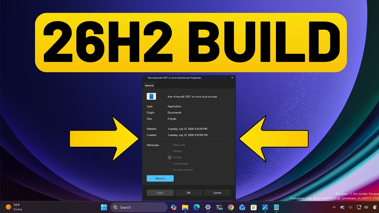 Windows 11 26H2: новая предварительная версия, современные свойства файлов WinUI и ускоренный &laquo;Пр...