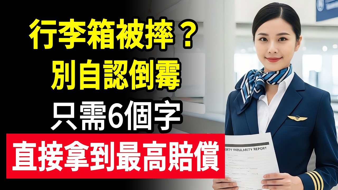行李箱被摔壞，千萬別直接拉回家！資深空姐揭秘「機場內行密語」：說出這6個字，航空公司乖乖現金賠償。