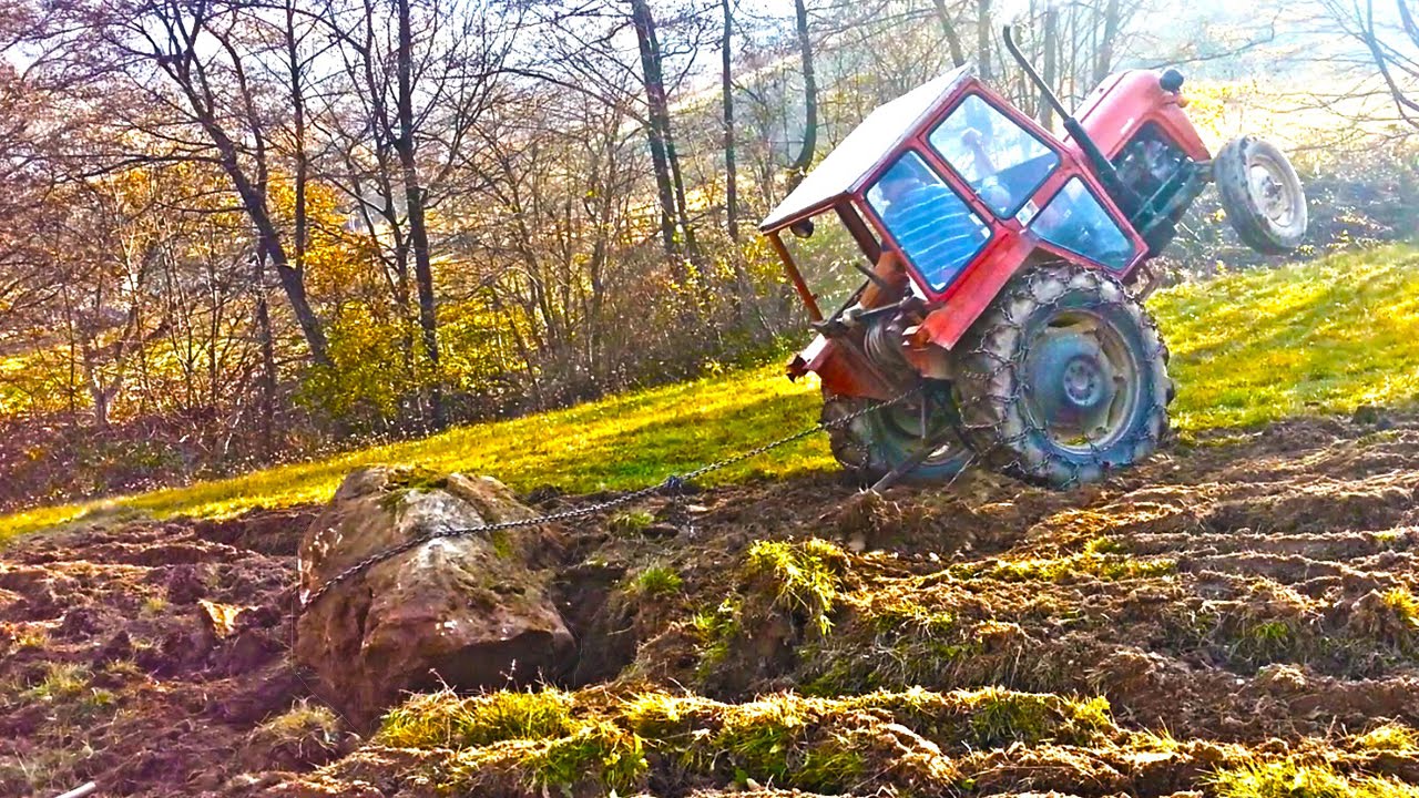 IMT 539 izvlacenje kamena , profesionalac za traktor , tractor and rock