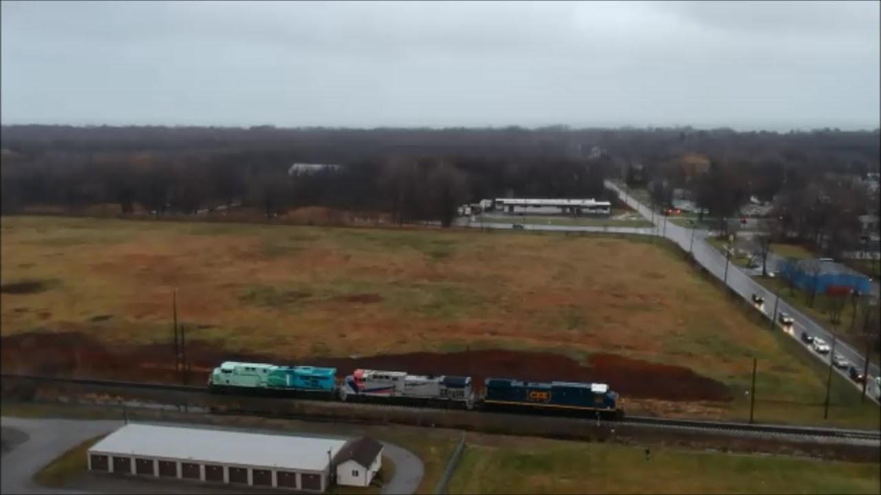 Test Train with New CM44AH Leader Meets CSX Train