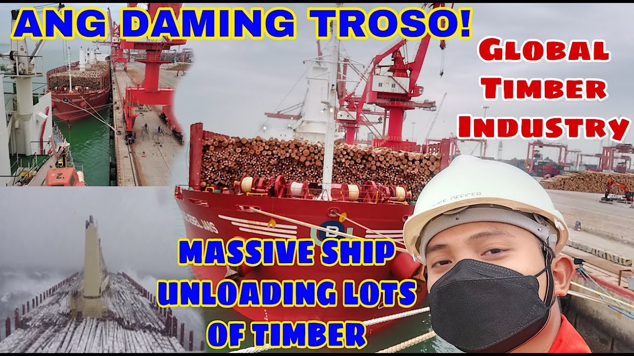 ANG DAMING TROSO | TIMBER | LOG BULK CARRIER UNLOADING LOTS OF TIMBER | LIFE AT SEA S2ep04