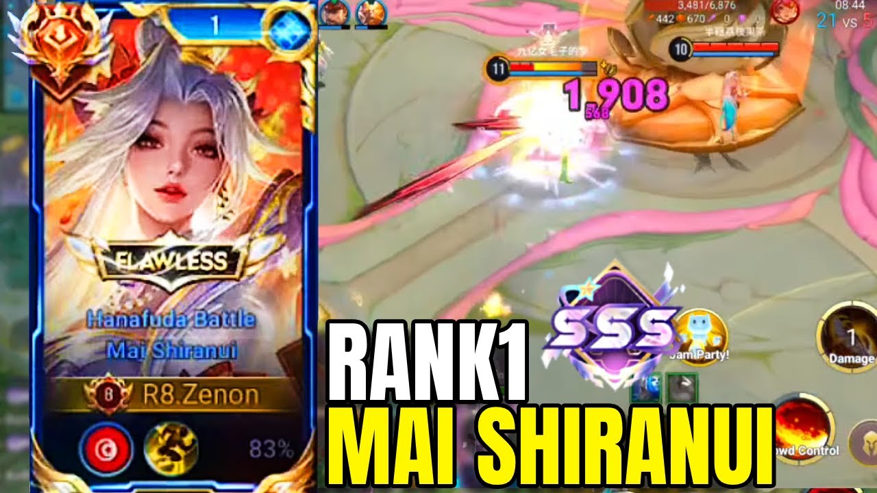 Top 1 Mai Shiranui Plays! HIGH RANK DOMINATION | Honor of Kings