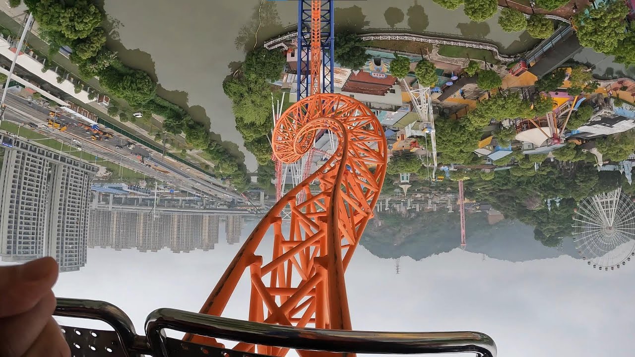 Magic Loop Roller Coaster @ Wenzhou Paradise, Wenzhou,  China - onride POV