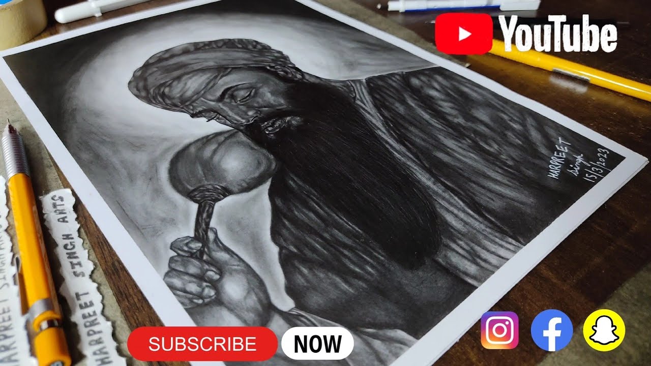 Drawing ਸ਼੍ਰੀ ਗੁਰੂ ਅਰਜਨ ਦੇਵ ਜੀ। | Shri Guru Arjan Dev Ji | Full video . Subscribe Now