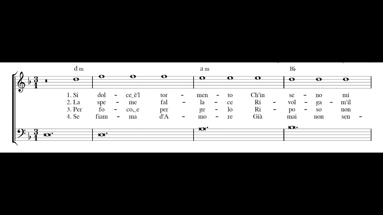 CLAUDIO MONTEVERDI: Si dolce è'l tormento PDF SCORE