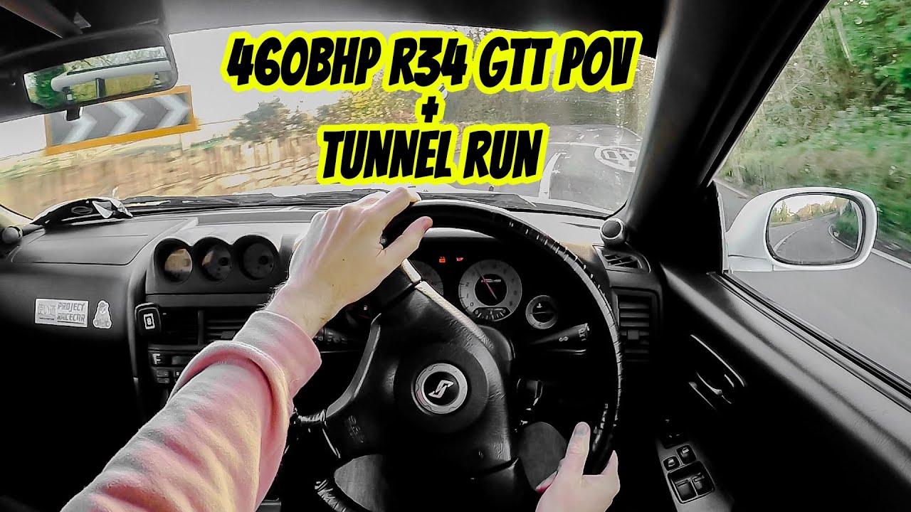 POV Drive // 460BHP Nissan Skyline R34 GTT // Country Roads + Tunnel Run!