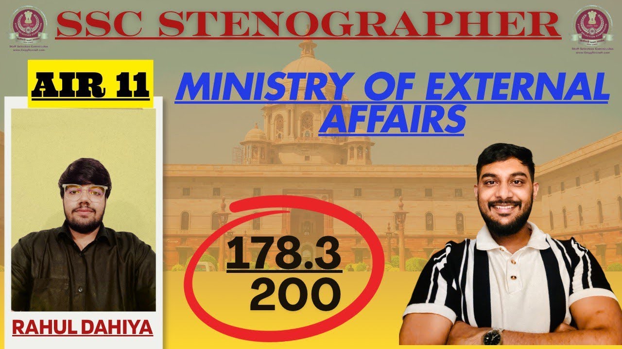 AIR 11 in SSC Stenographer 2024 | Rahul Dahiya’s Journey to Ministry of External Affairs 🇮🇳🔥
