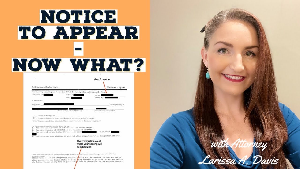 What does it mean to receive￼ a Notice to Appear?
