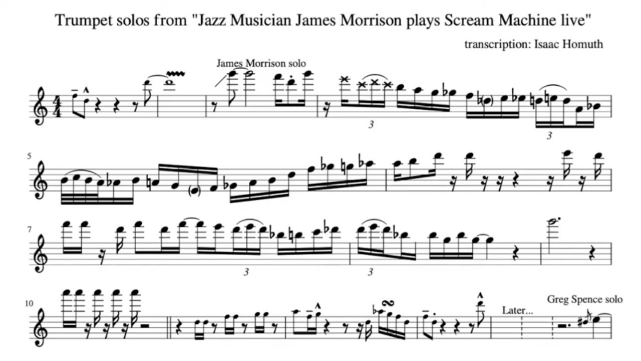 James Morrison and Greg Spence trumpet solos on 