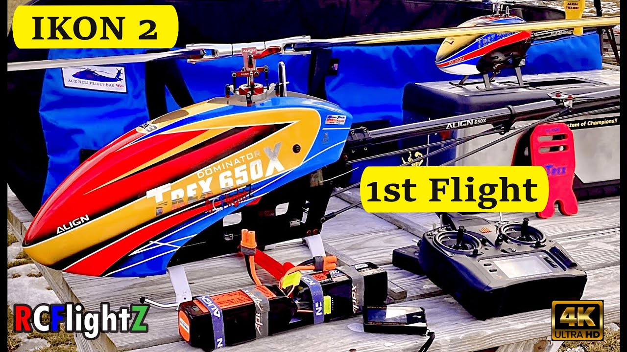 Align T-Rex 650X Rc helicopter & Ikon 2 first flight & 3D