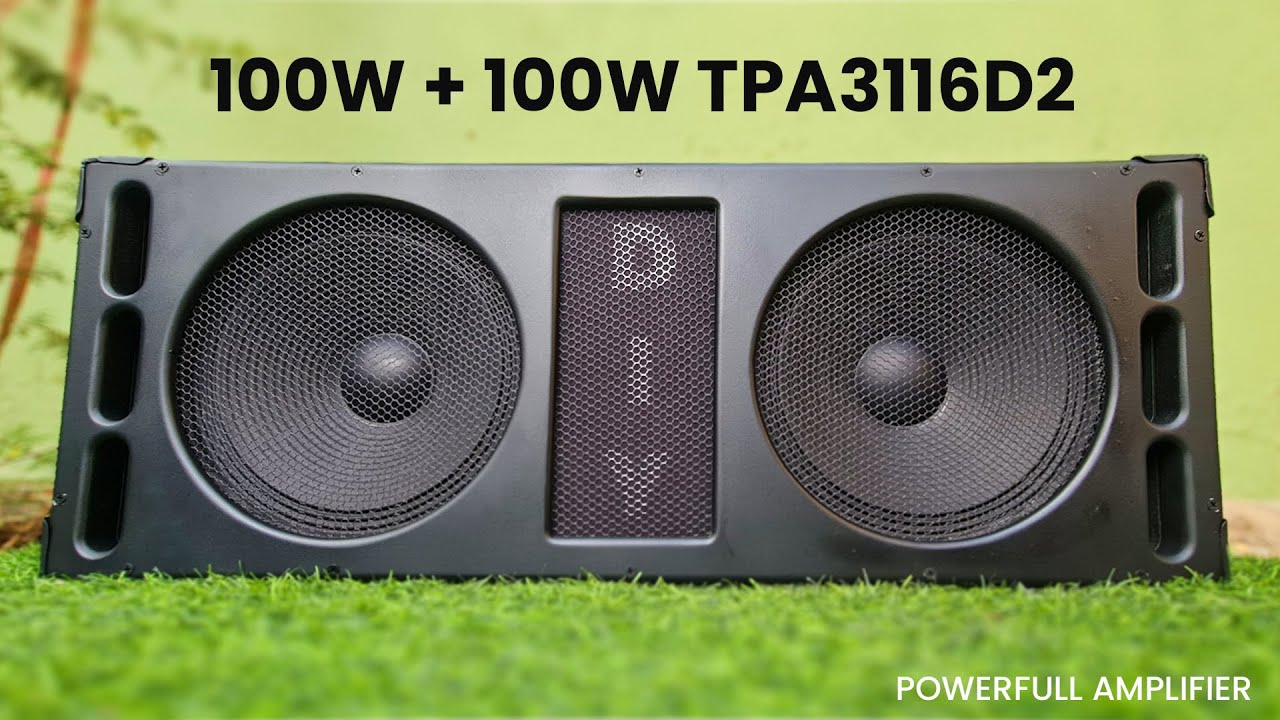 DIY Dual 10 Inch Speaker Box | 12v TPA3116D2 100W + 100W Stereo Amplifier | Bluetooth, FM, USB, Aux