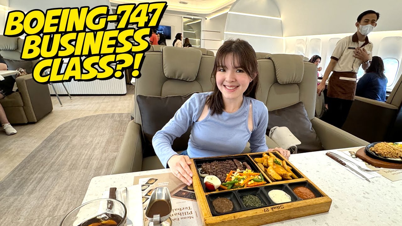 MAKAN STEAK DI PESAWAT MEWAH BOEING 747, HARUS BOOKING DULU !!