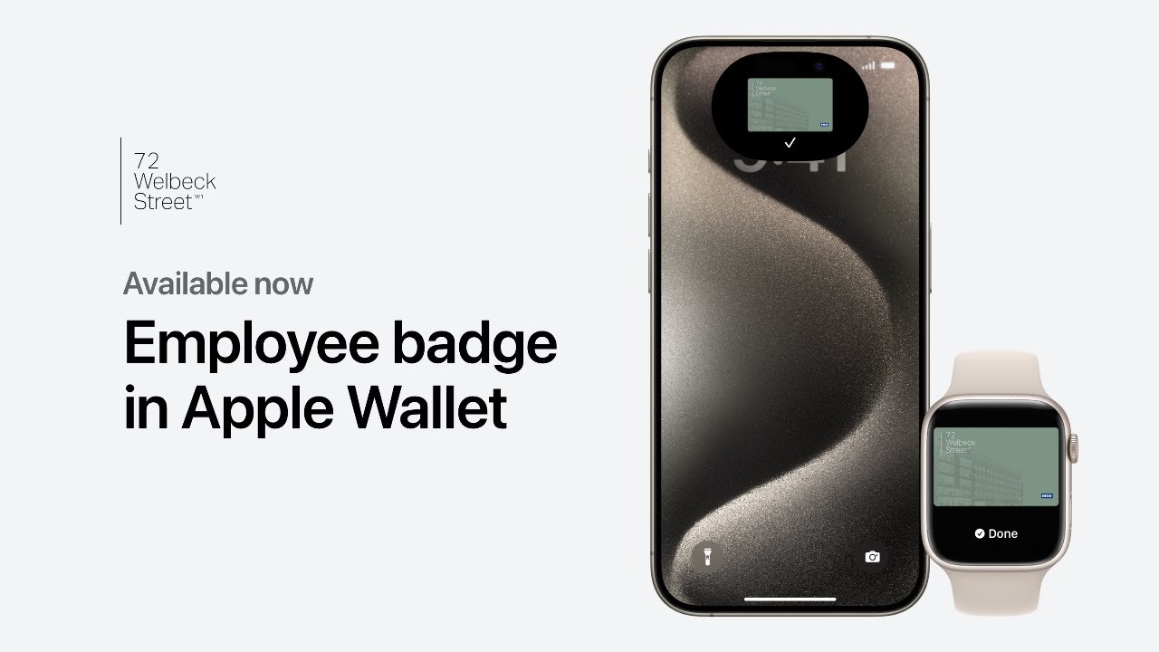Add your 72 Welbeck Street employee badge to Apple Wallet.