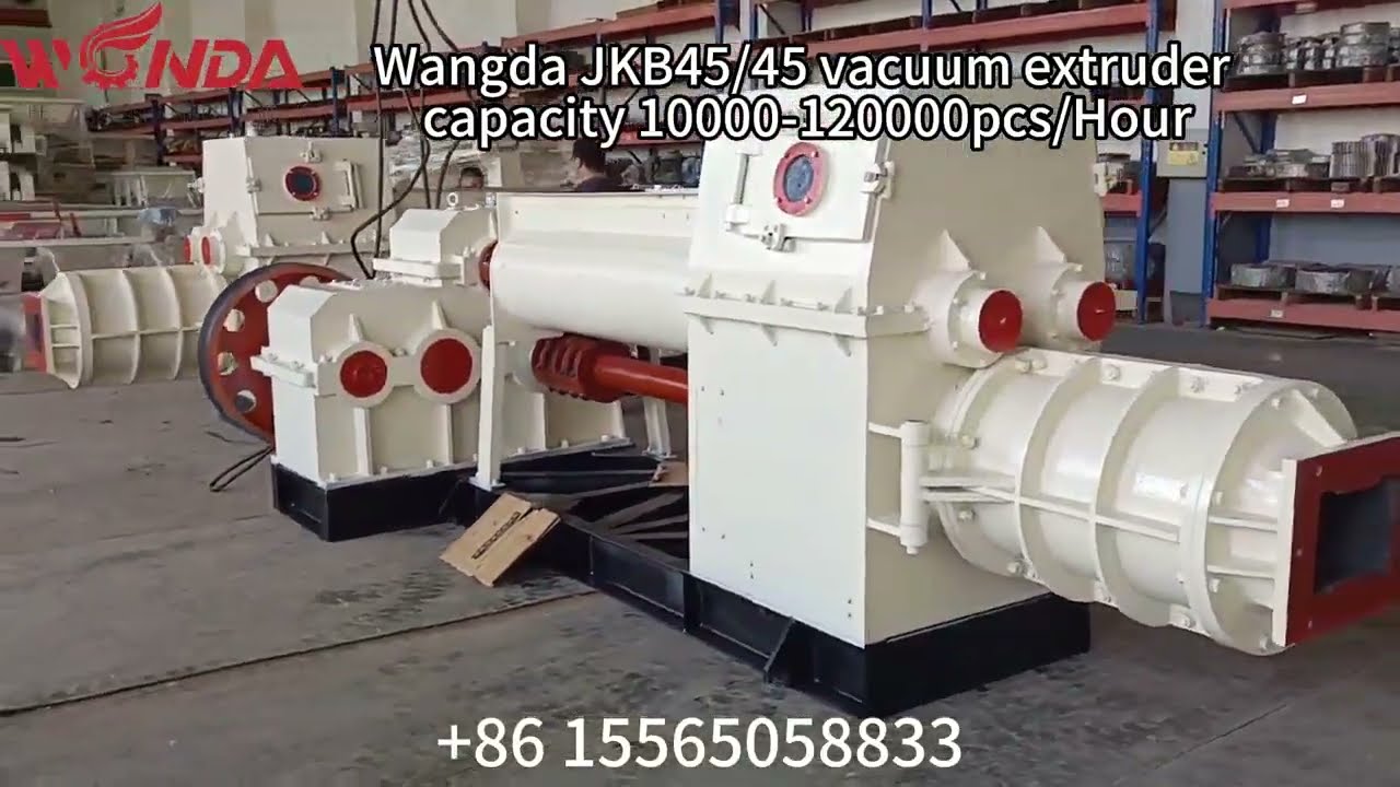 Wangda JKB40 JKB45 model vacuum extruder clay brick making mahcine.#brick #machine #block
