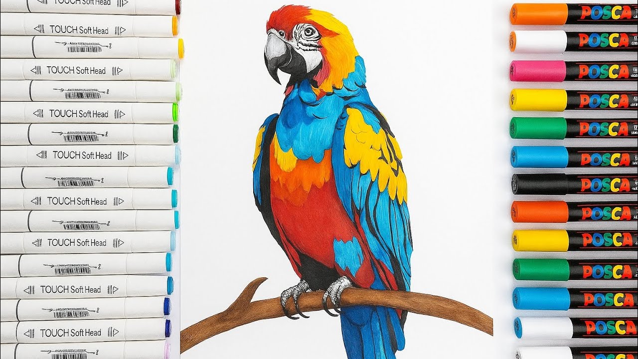 How to draw 🎨✨️a parrot 🦜