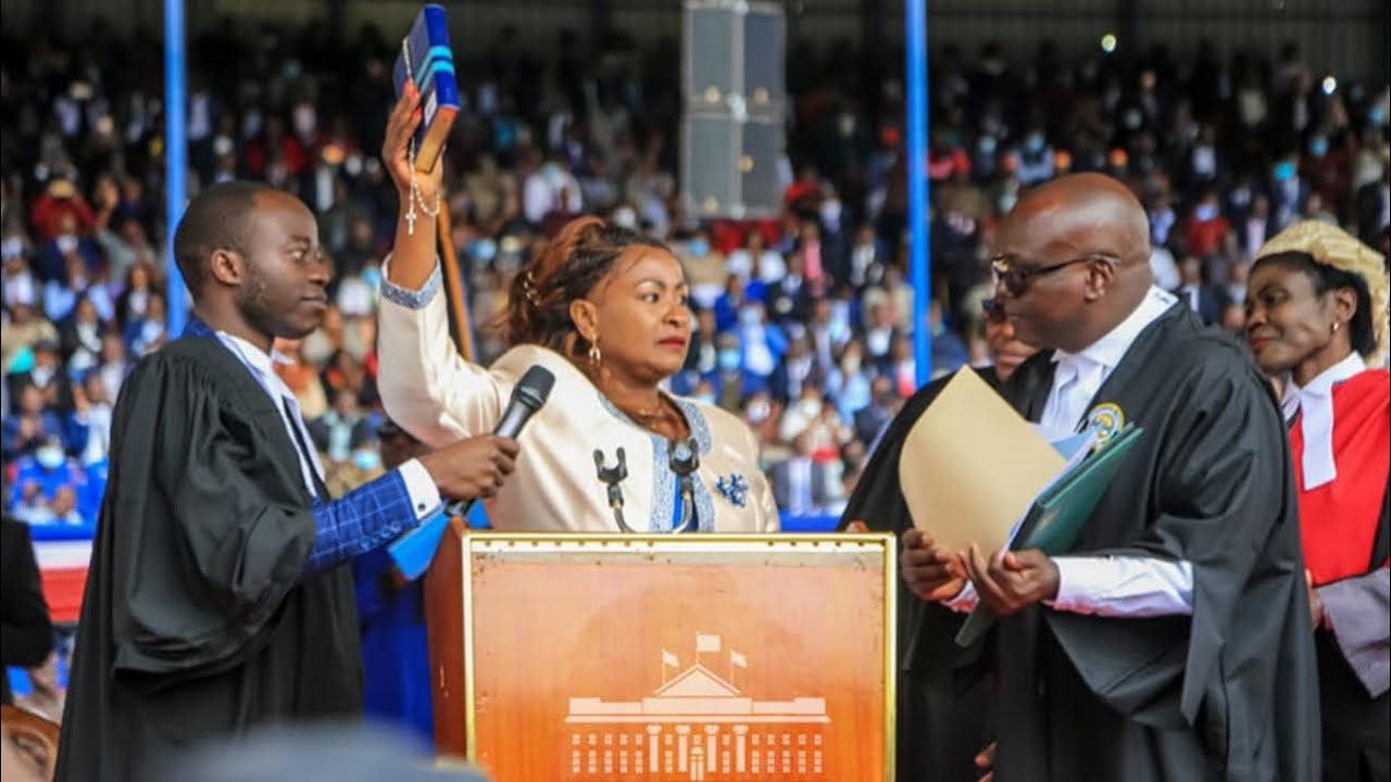WAVINYA NDETI SWORN IN AS MACHAKOS GOVERNOR AT A CEREMONY ATTENDED BY KALONZO & ALFRED MUTUA!!
