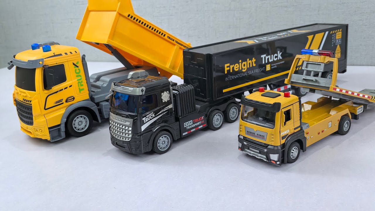 Heavy Equipment Frenzy! 🚜 Unboxing Excavator, Dump Truck, Trailer & Rescue Truck