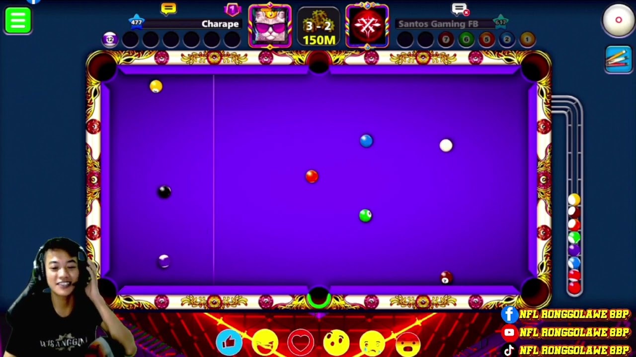 Epic game VANICE 150M TrickShot 8Ball Pool Trickshot Indonesia